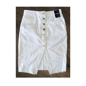 Forever 21 white midi jean skirt  nwt knee length new